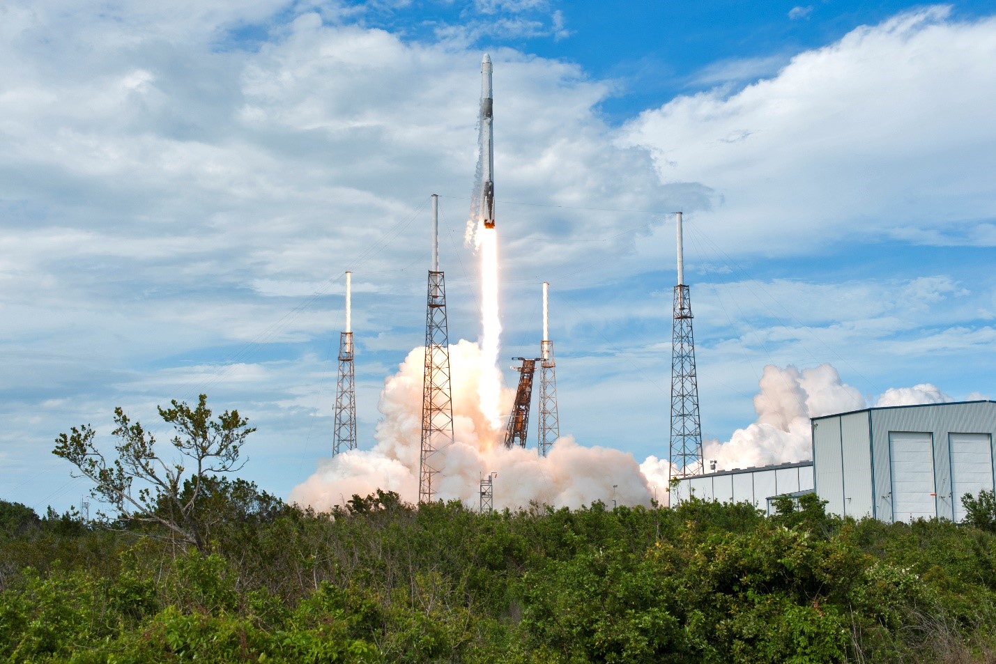 SpaceX Falcon 9 rocket soars upward after lifting off April 2, 2018
