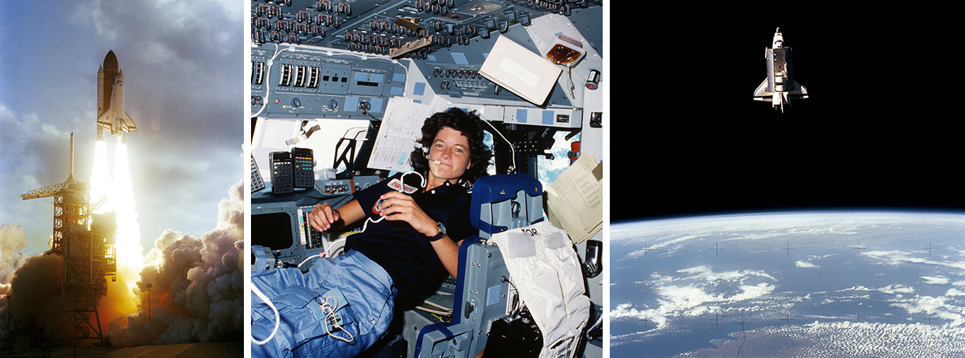 Space Shuttle Challenger and Sally Ride