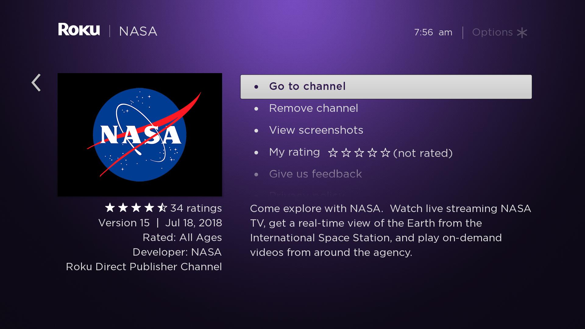 NASA now has a channel for Roku digital media streaming devices