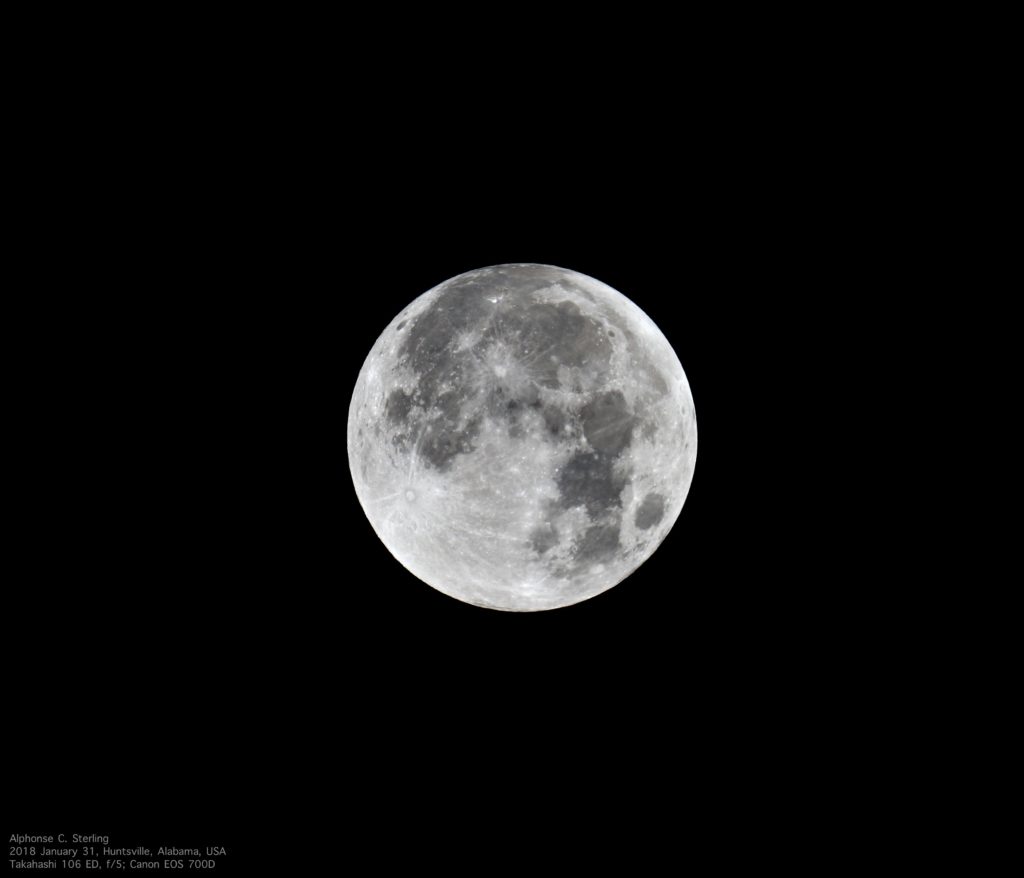 This image is of the full Moon before the January 2018 lunar eclipse.