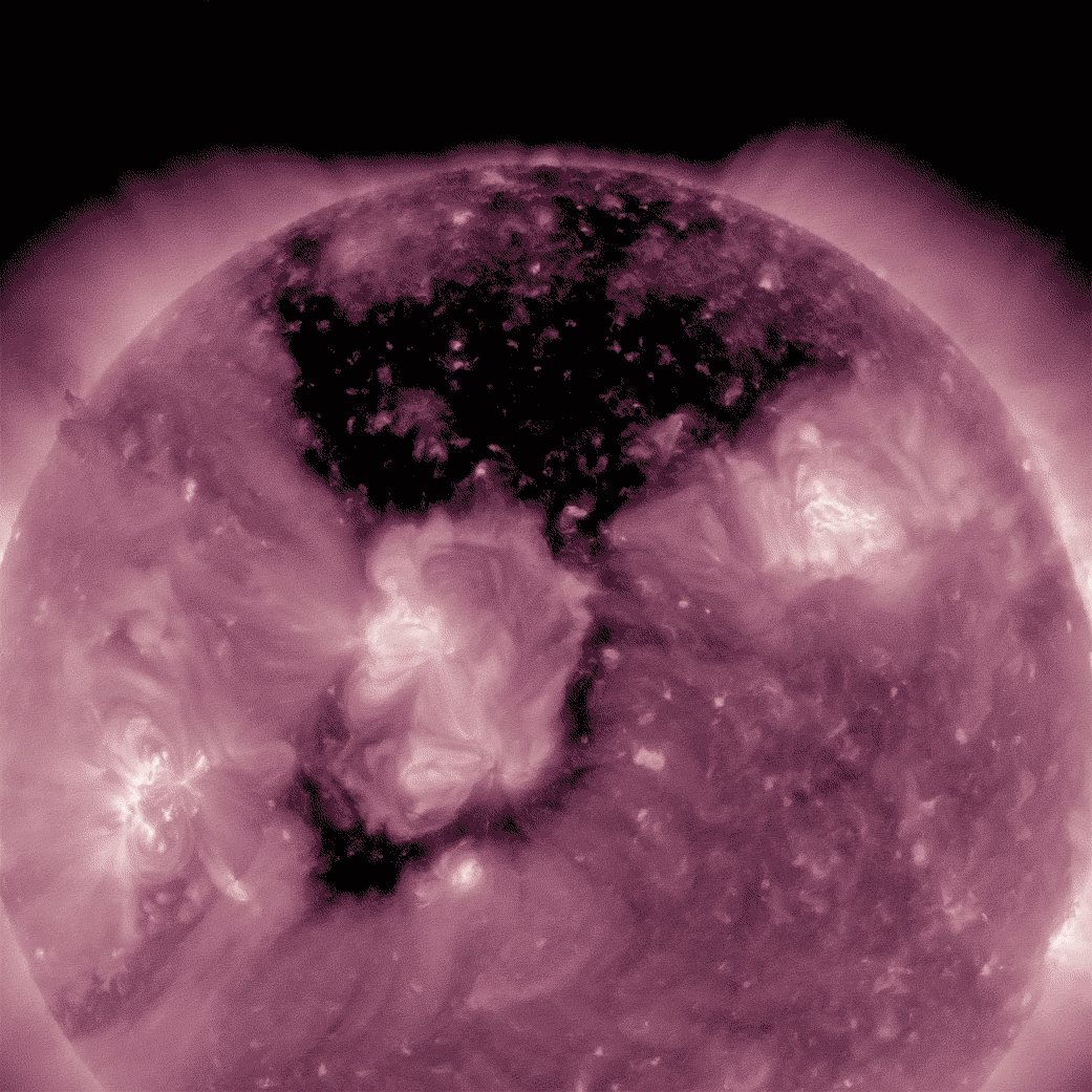 animation of SDO imagery showing coronal hole from May 2016