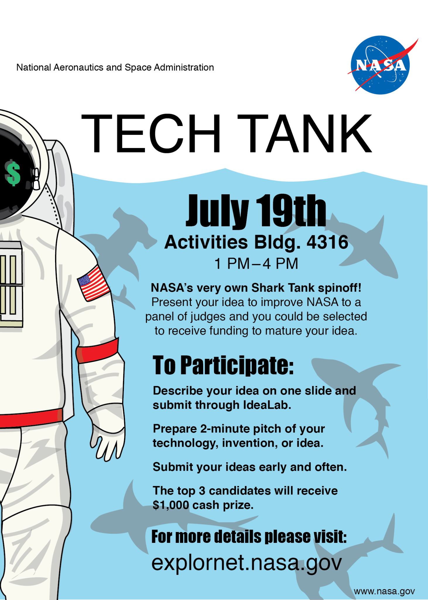 2018 NASA Tech Tank flyer.