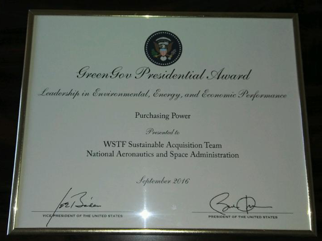 2016 GreenGov Purchasing Power Award