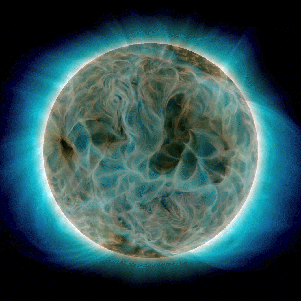 animated view of Sun's magnetic field