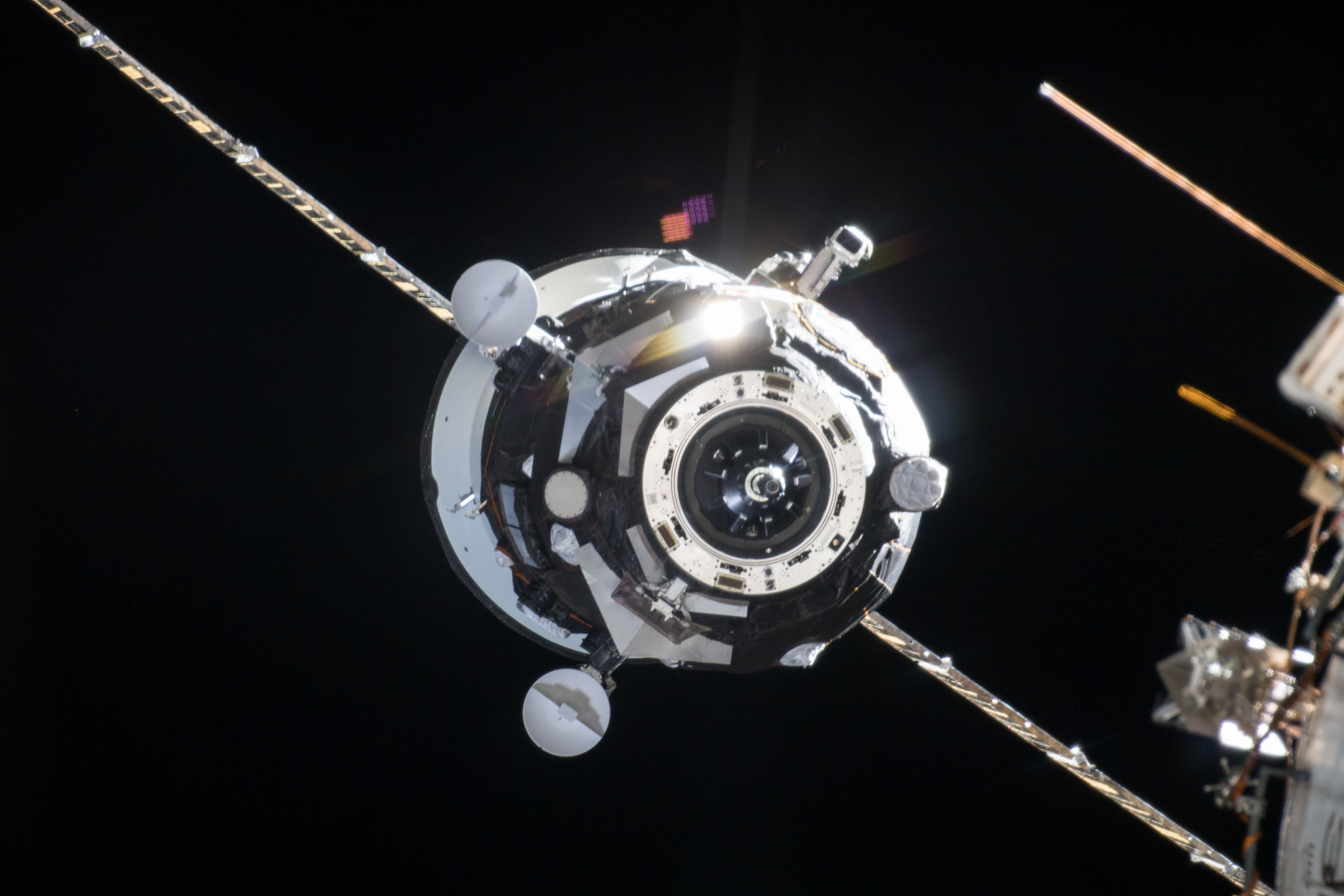 The Russian Progress 69 cargo craft undocked from the aft port of the Zvezda Service Module of the ISS.