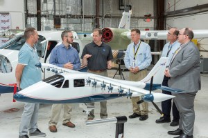 Armstrong?s X-57 team brief Administrator Bridenstine about the progress to modify the Tecnam P2006T.