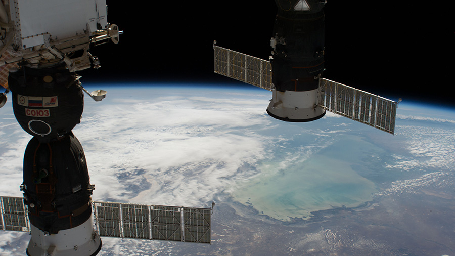 The Soyuz MS-09 crew ship and the Progress 70 resupply ship