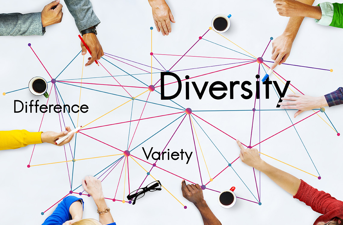 Lines connecting Diversity, Difference, Variety