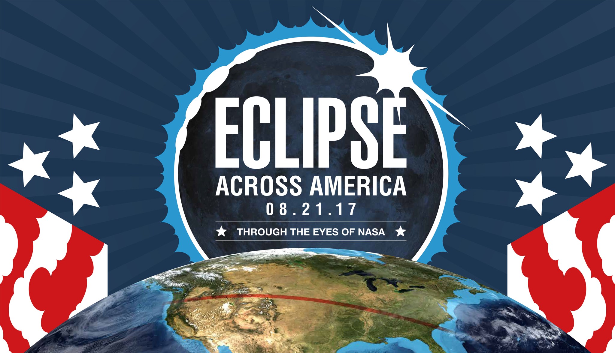 Eclipse Across America - August 21, 2017 - Through the Eyes of NASA sign