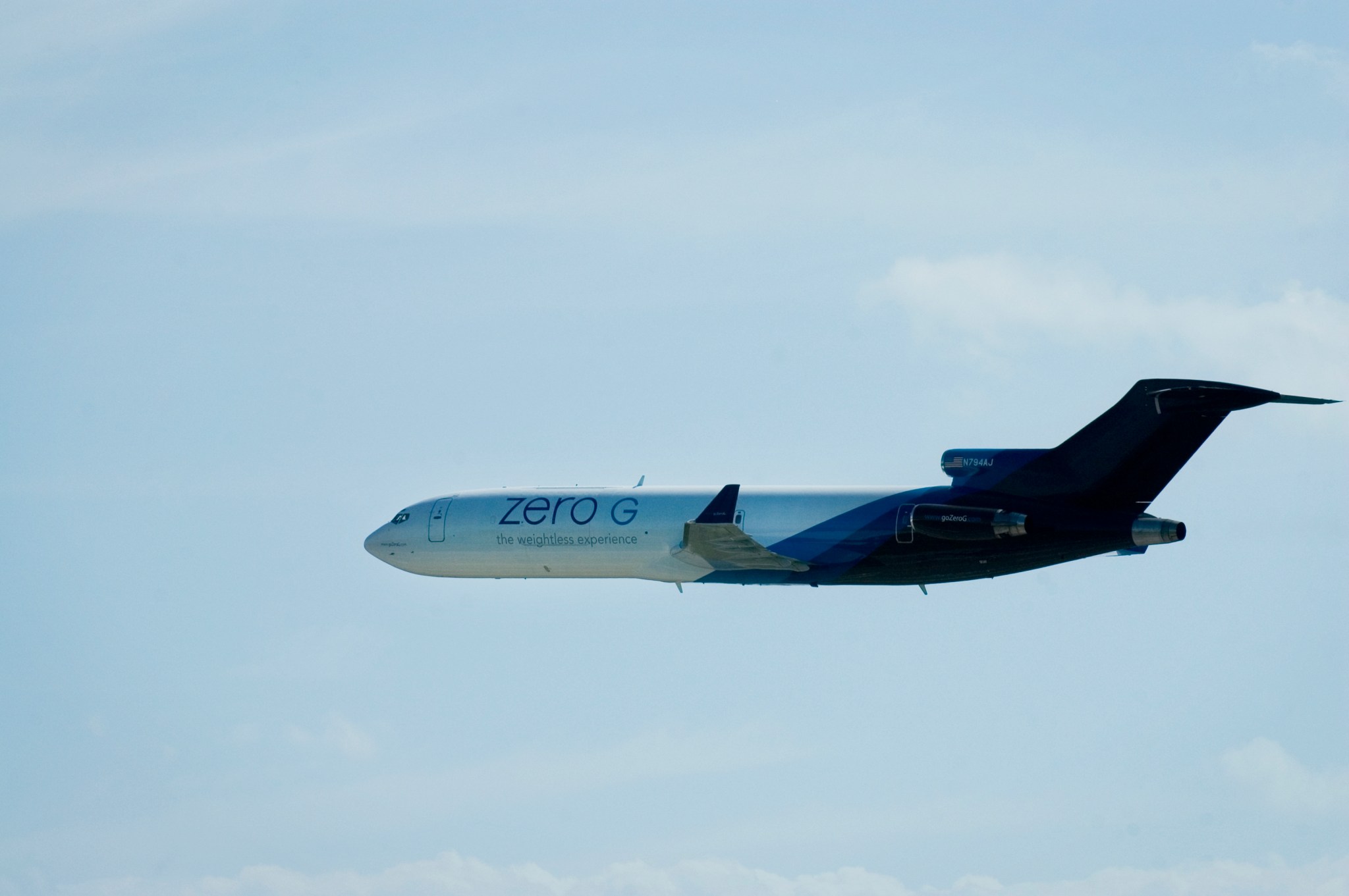 Zero Gravity Corporation’s G-FORCE ONE aircraft in flight.