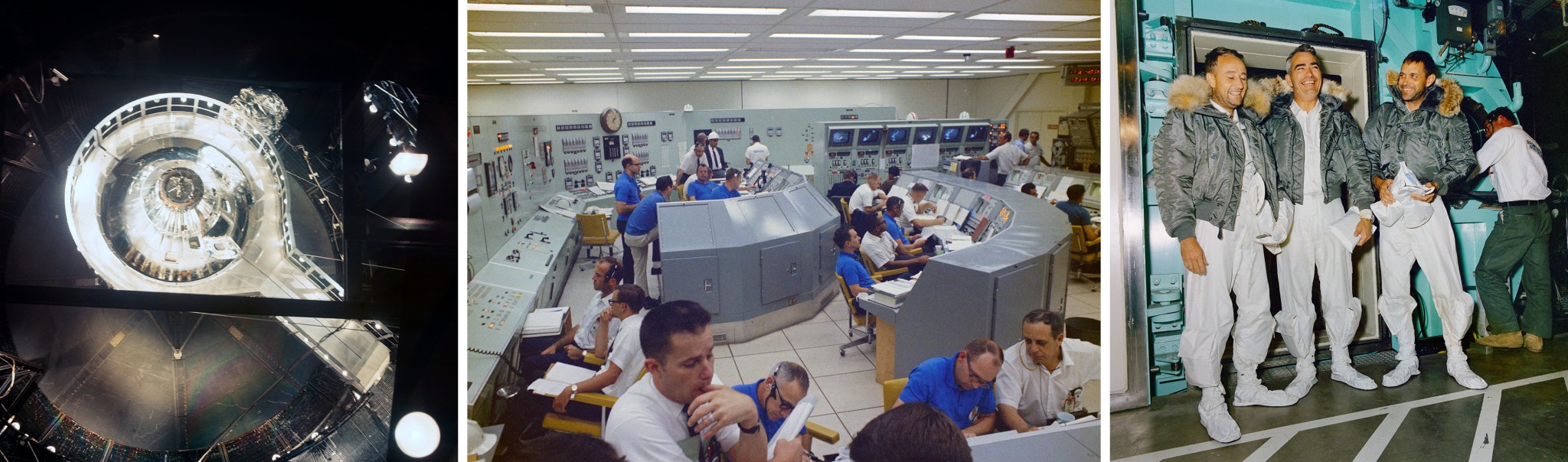 The Command Module inside Chamber A during the thermal vacuum test