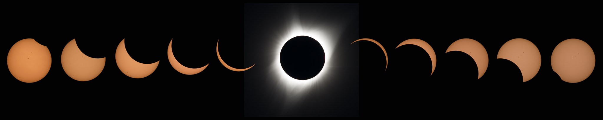 composite of eleven eclipse images