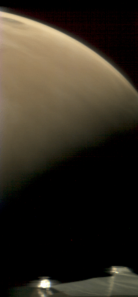 image of mars with edge of spacecraft
