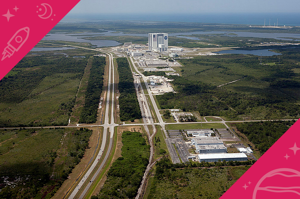 Aerial view of NASA's Kennedy Space Center