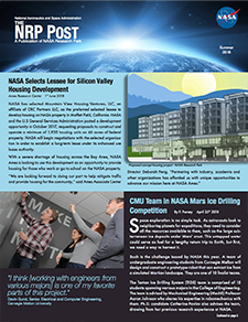 NRP Post Summer 2018 cover with new envisioned housing facility to be build on NASA Ames property