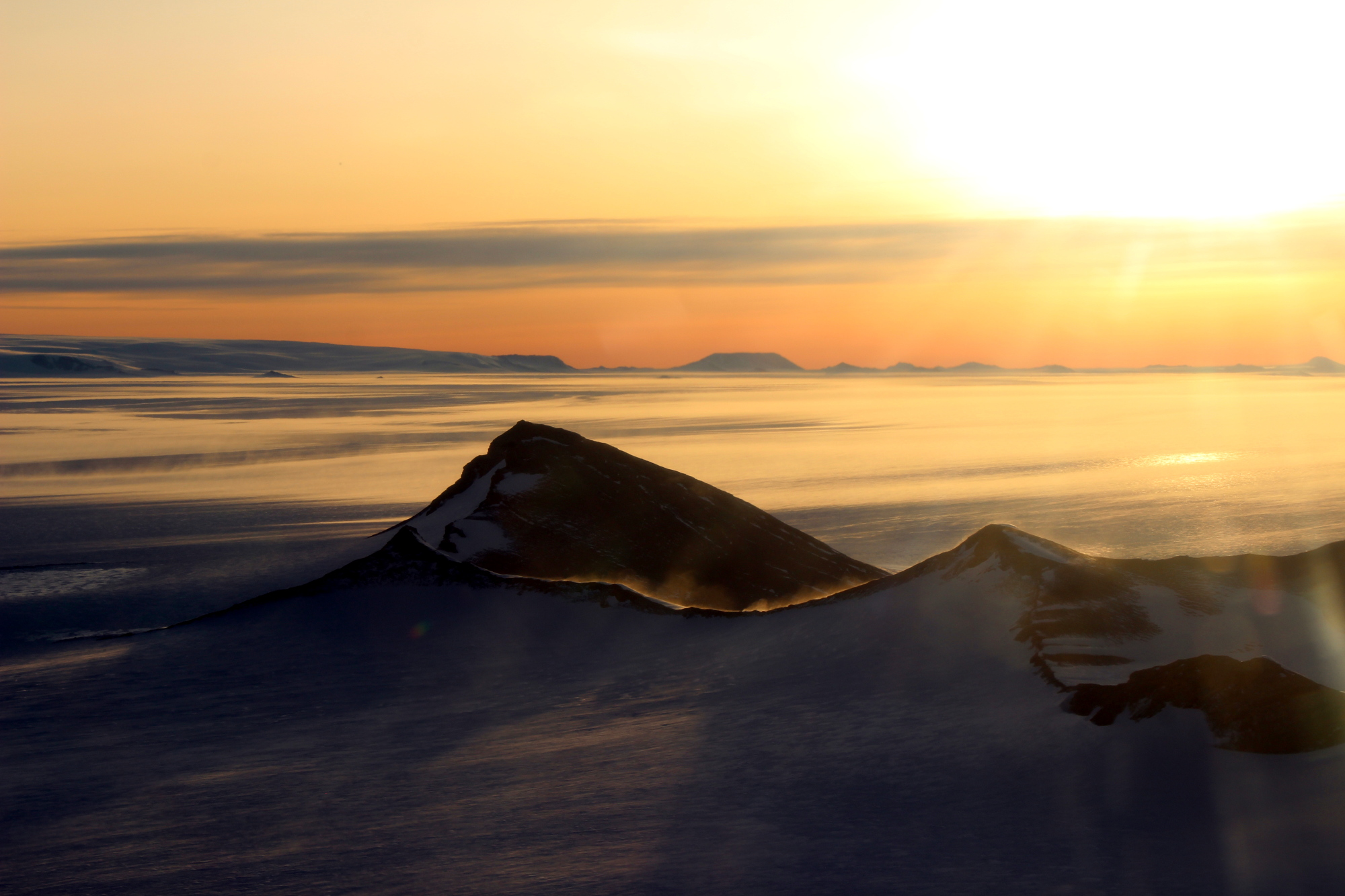 Shackleton Range in Antarctica at sunset