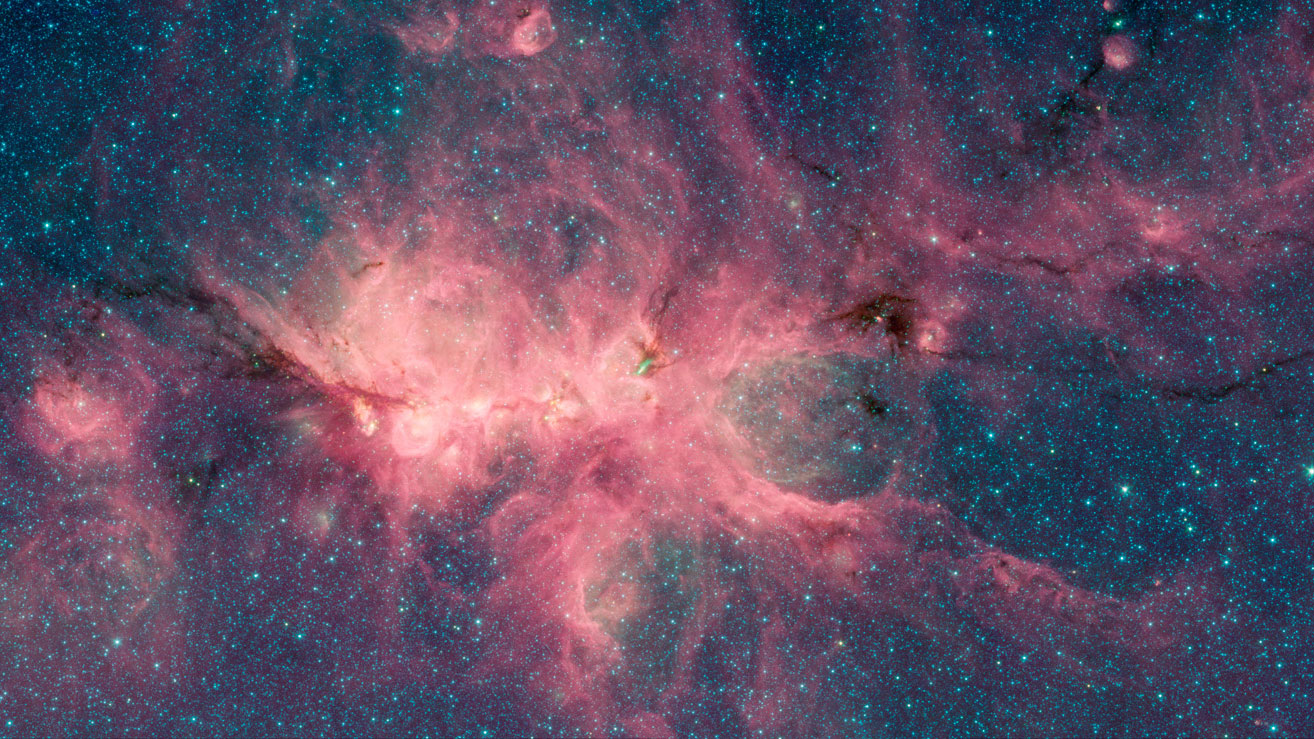 Image of cats paw nebula taken by the Spitzer space telescope.