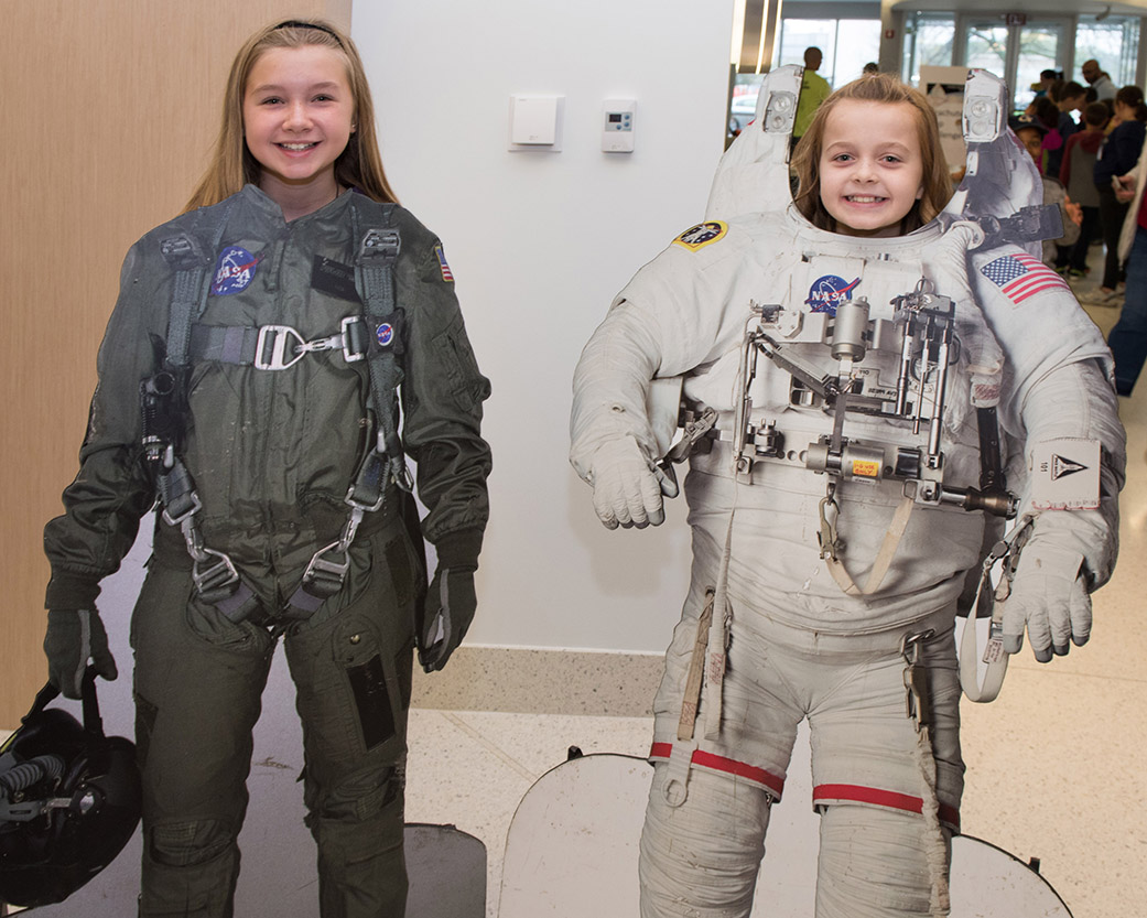 Two Young Astronaut Day participants 