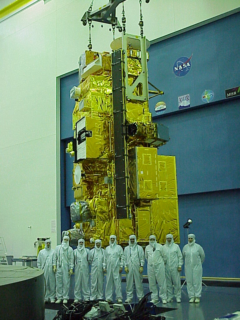 Terra satellite and team