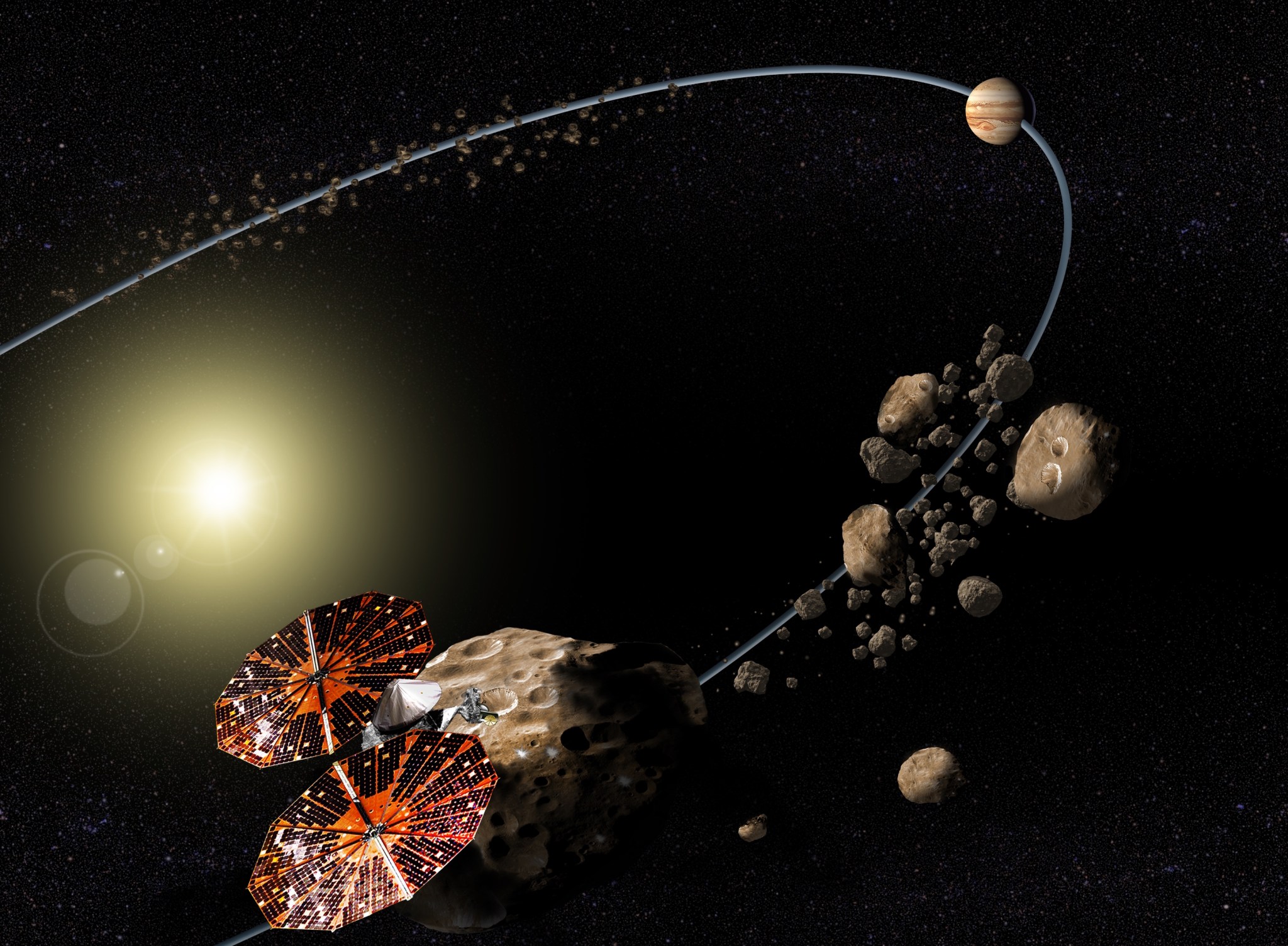 Illustration of Lucy spacecraft