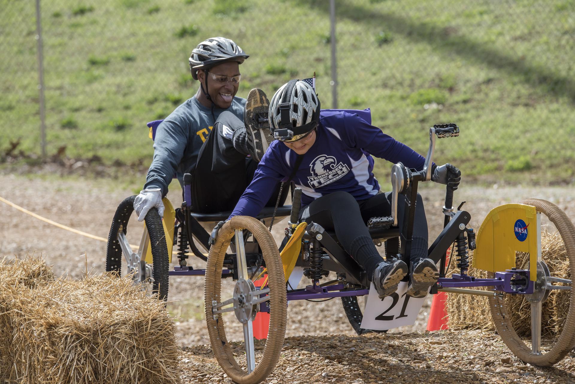 Human Exploration Rover Challenge participants at the 2018 U.S Space & Rocket Center navigate grueling obstacles.