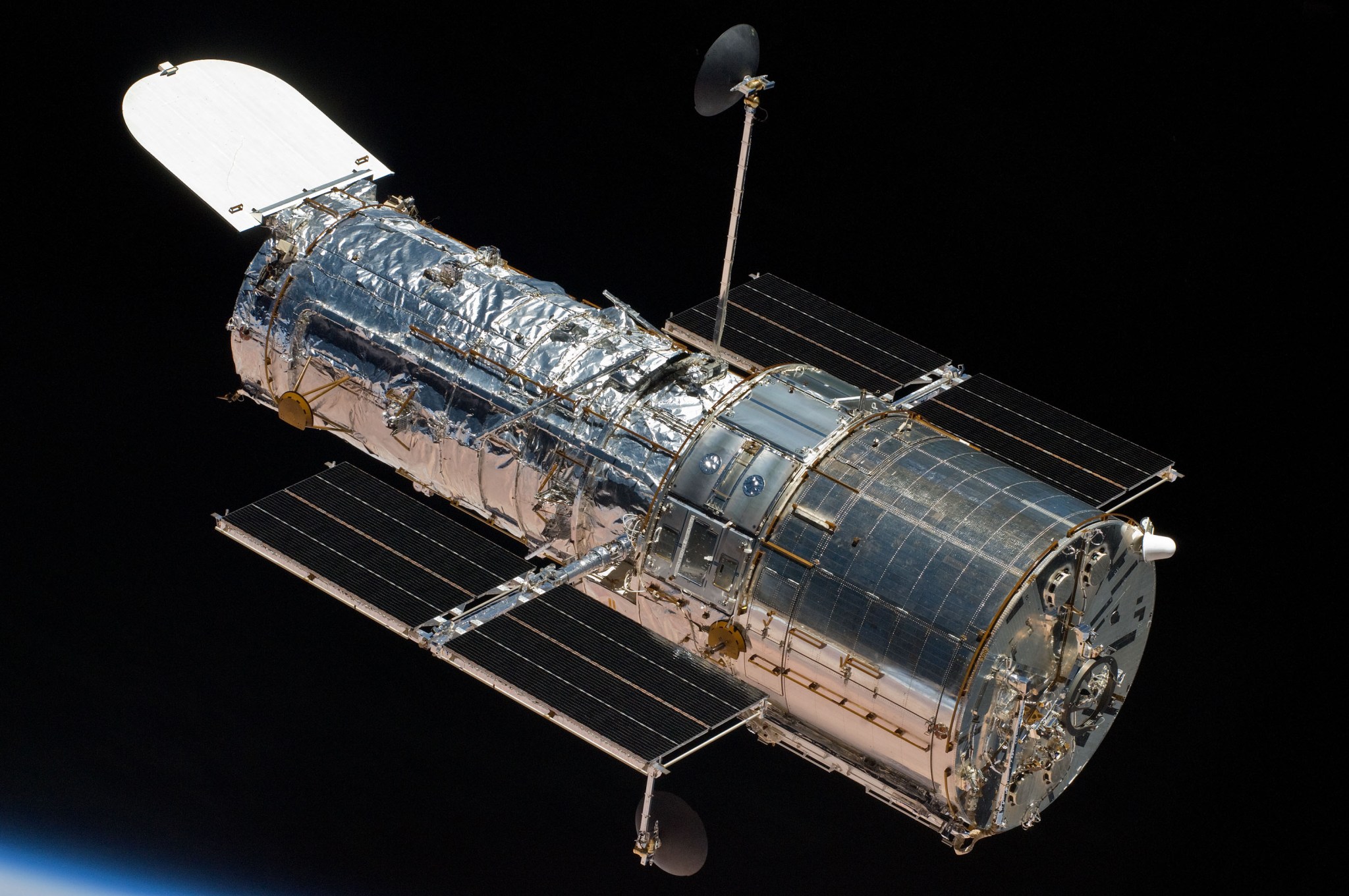astronaut photo of Hubble Space Telescope