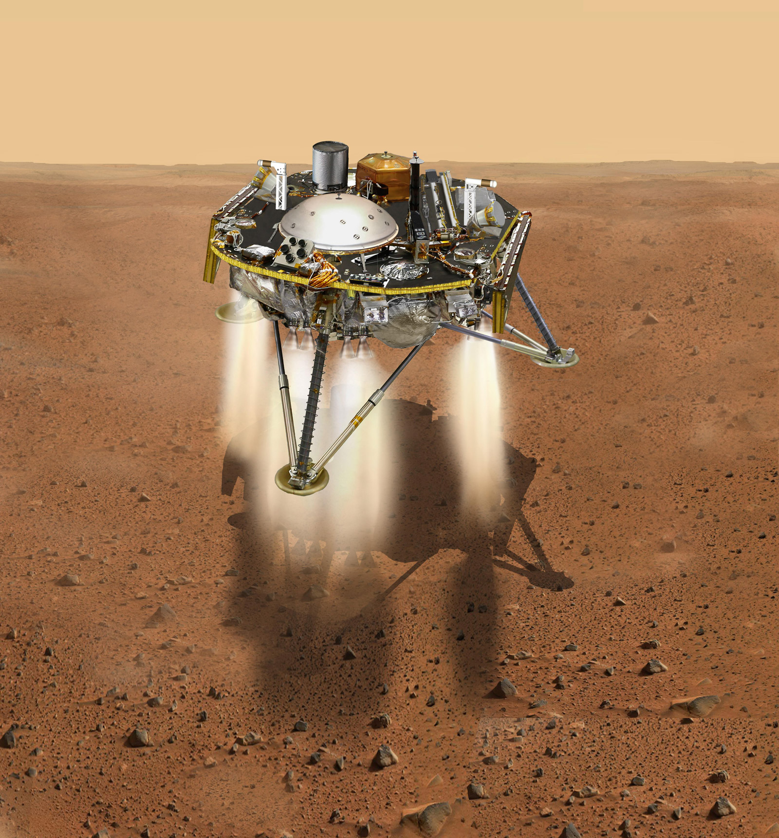 Illustration of Spacecraft Landing on Mars