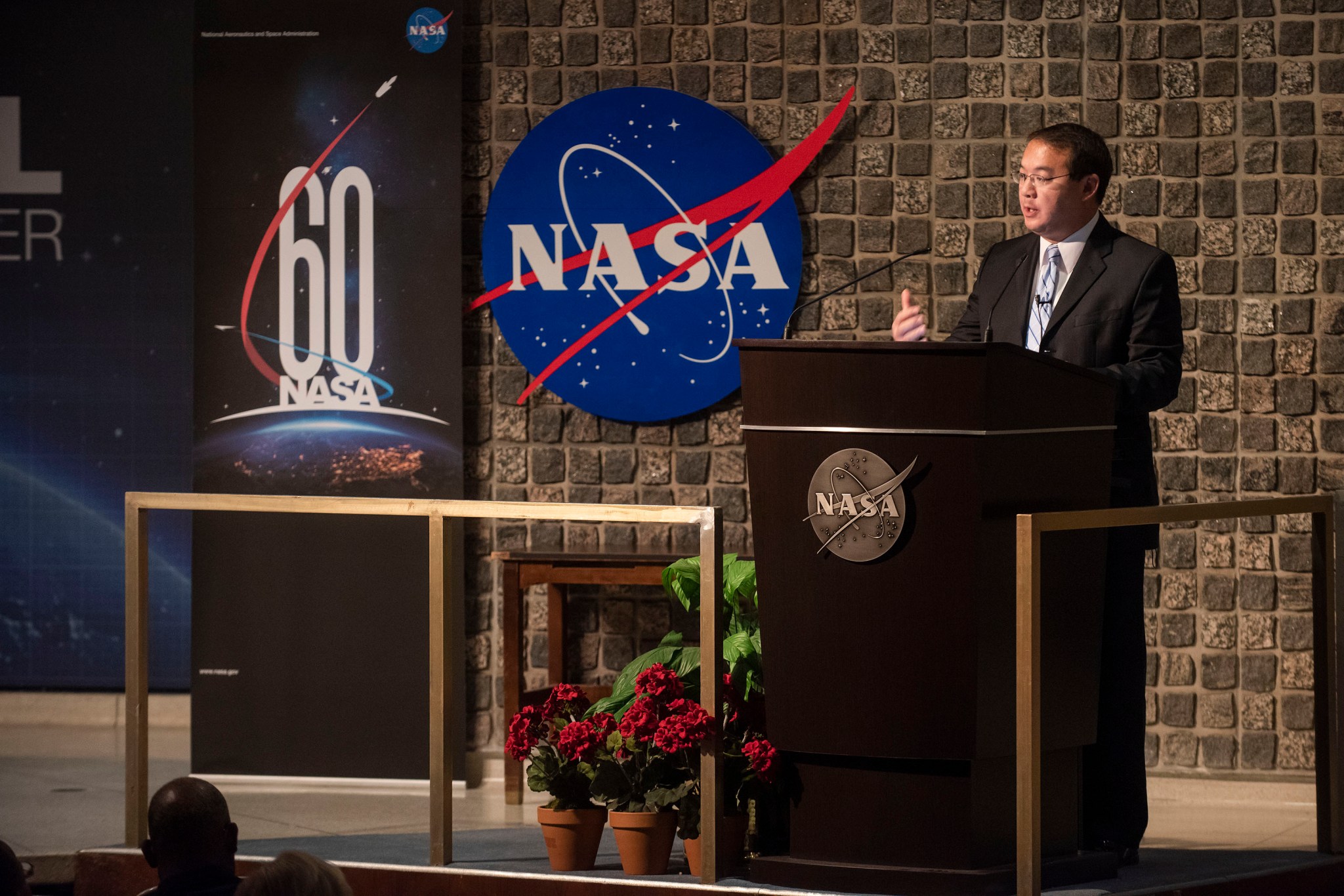 Steve Shih, NASA associate administrator for Diversity & Equal Opportunity, addresses NASA team members Nov. 6.