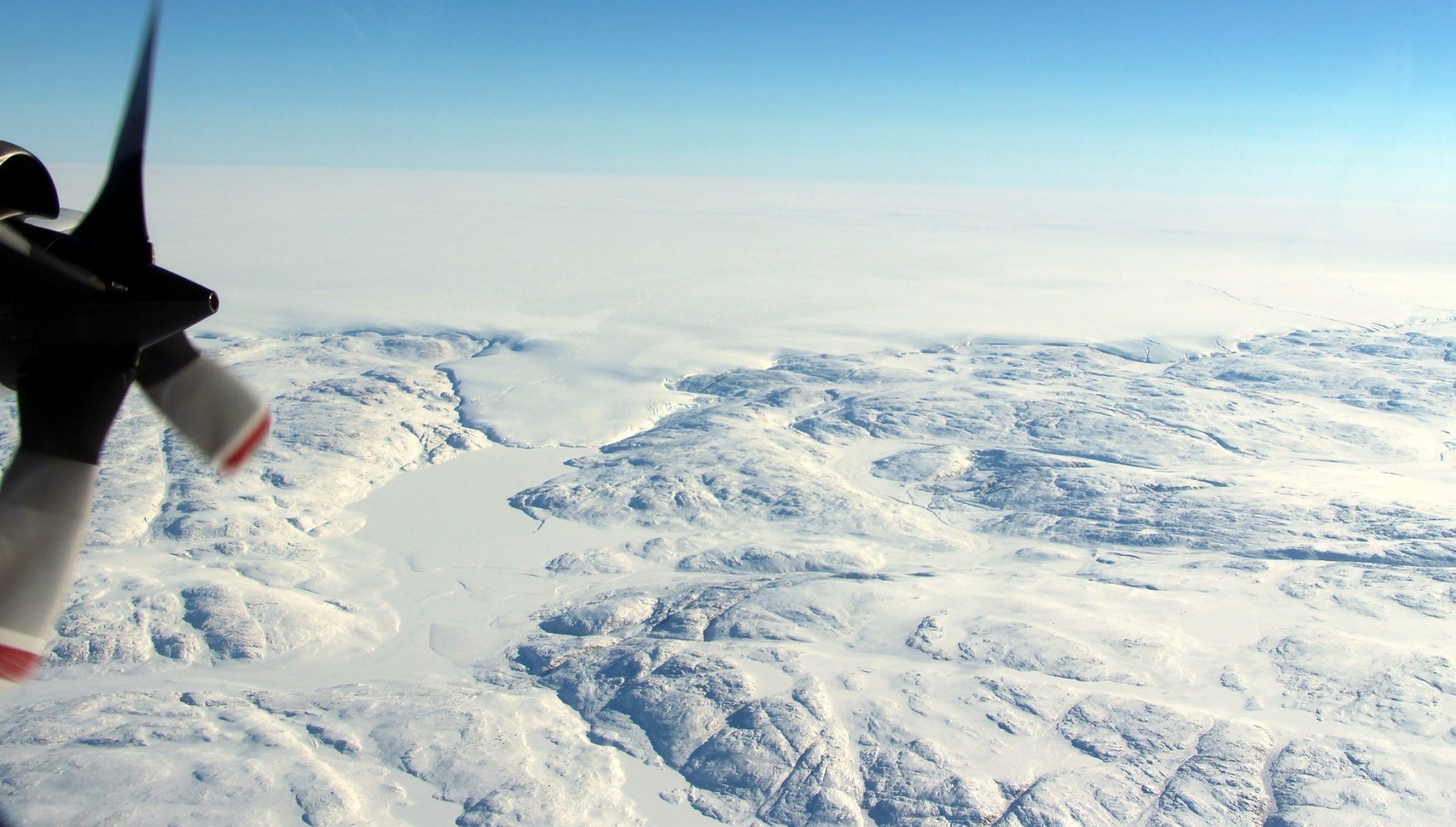 The Greenland Ice Sheet, as seen from a NASA Operation IceBridge flight 