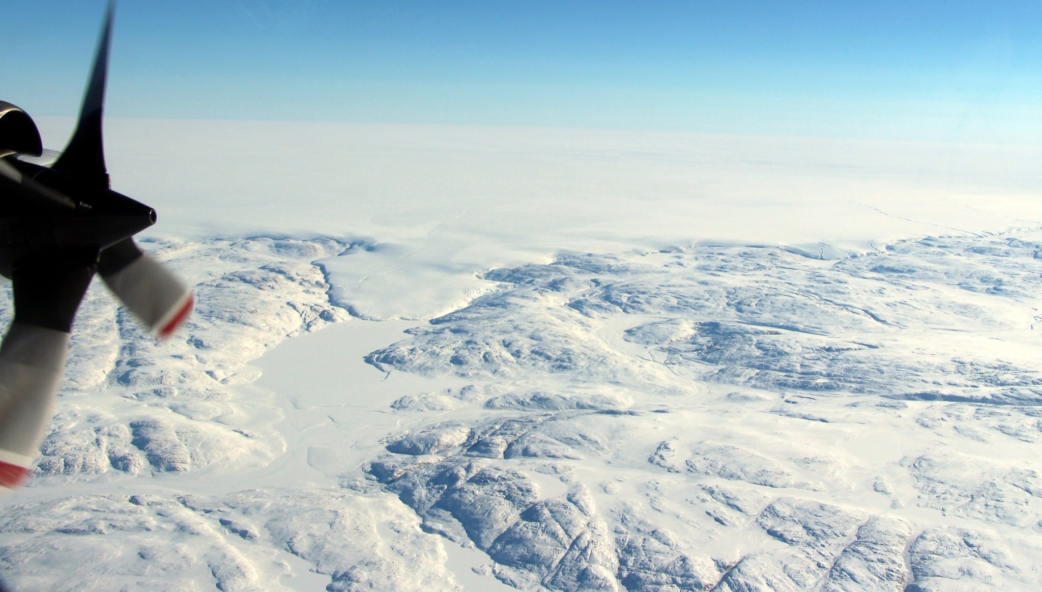 The Greenland Ice Sheet, as seen from a NASA Operation IceBridge flight