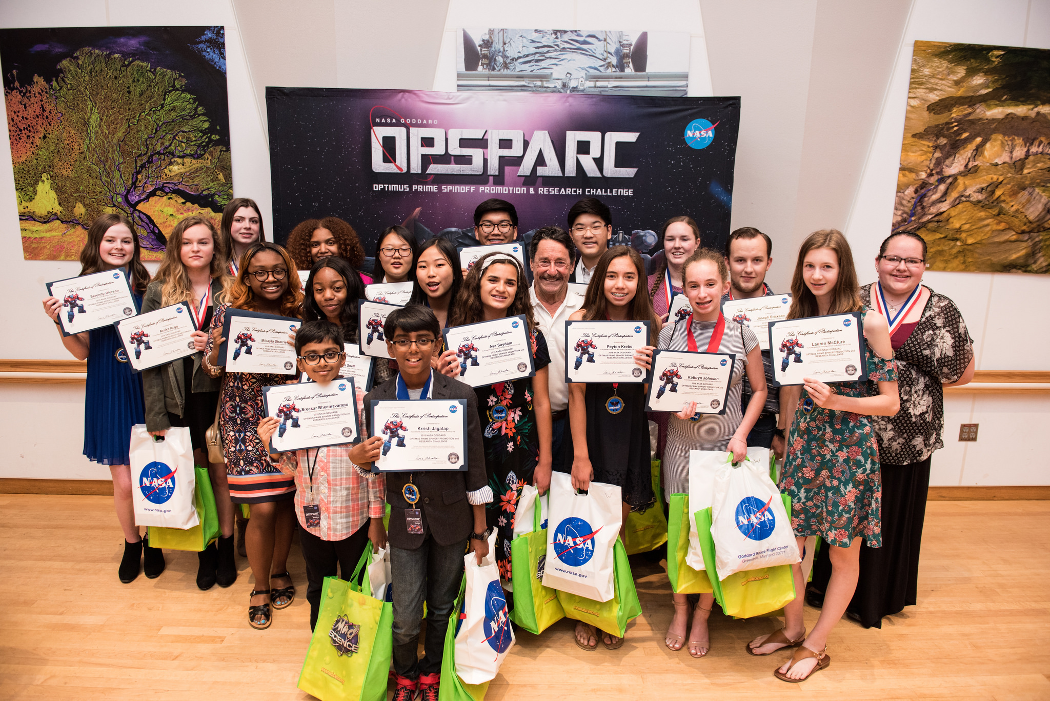 Actor Peter Cullen joins winners of OPSPARC 2018 at the awards ceremony on June 14, 2018.