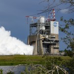 vapor cloud erupts from test stand during engine test