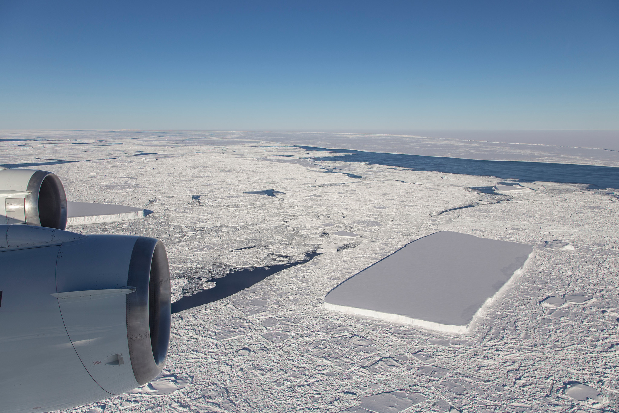 rectangular iceberg as seen on IceBridge flight 16 Oct 2018