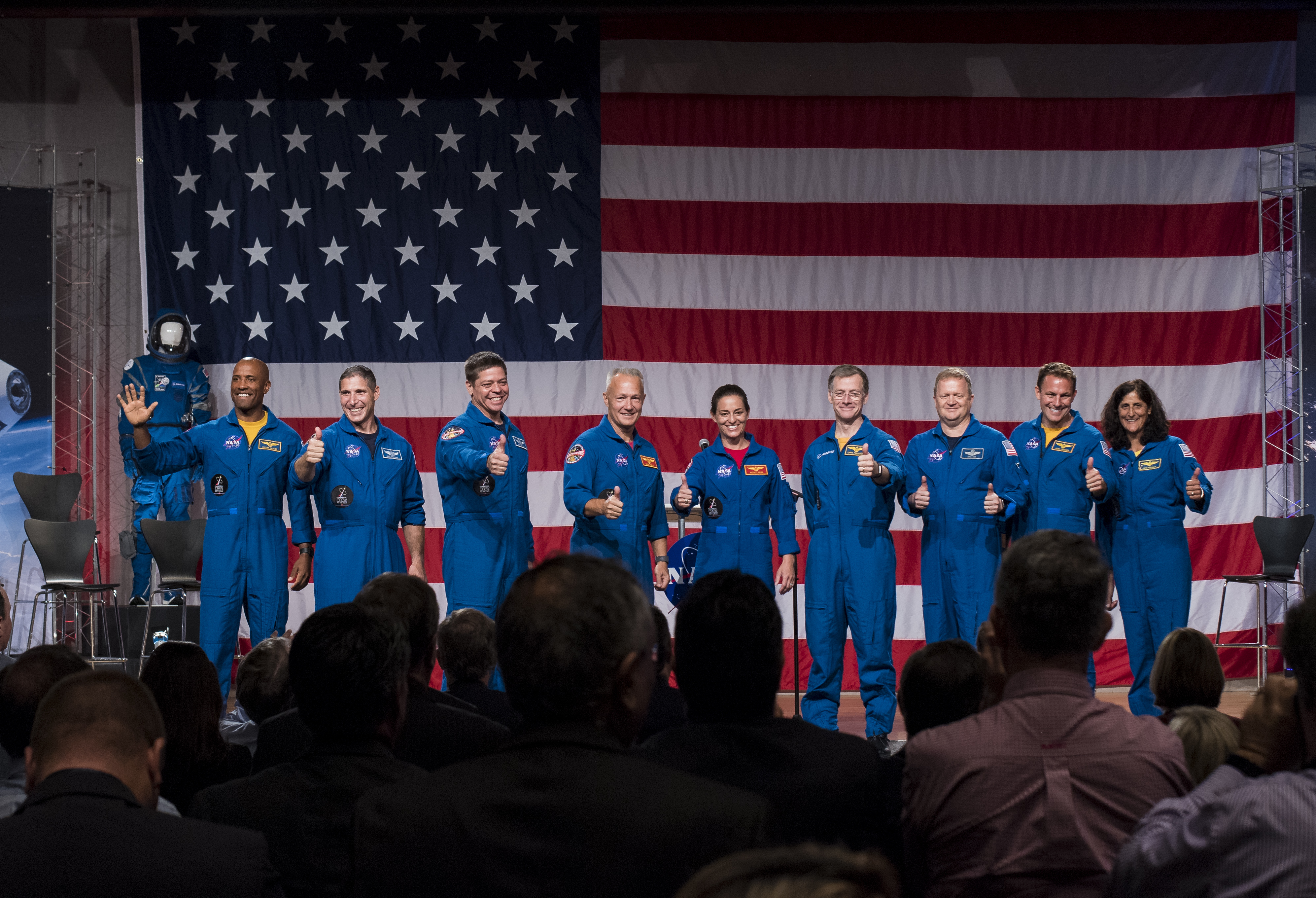 The first U.S. astronauts who will fly on American-made, commercial spacecraft to and from the International Space Station