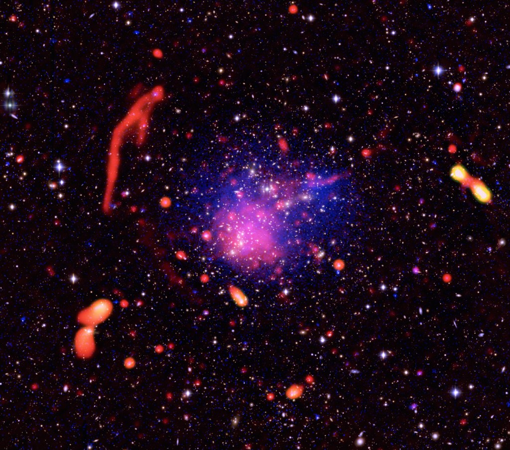 Composite image of Abell 2744, also known as Pandora's cluster.
