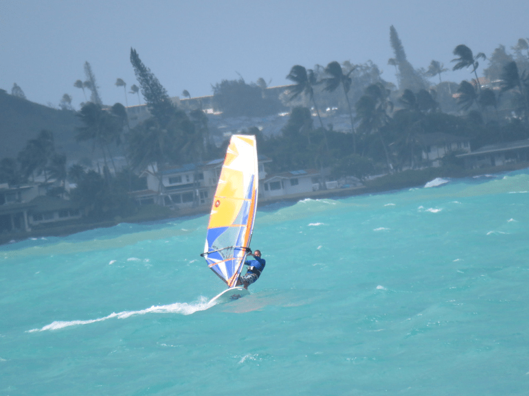 Windsurfing in Oahu, Hawaii.