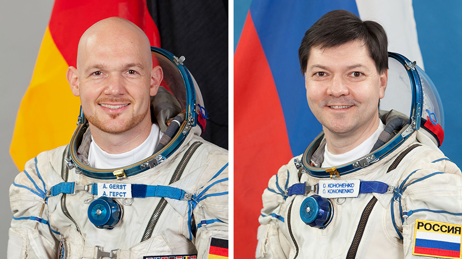 Astronaut Alexander Gerst and Cosmonaut Oleg Kononenko