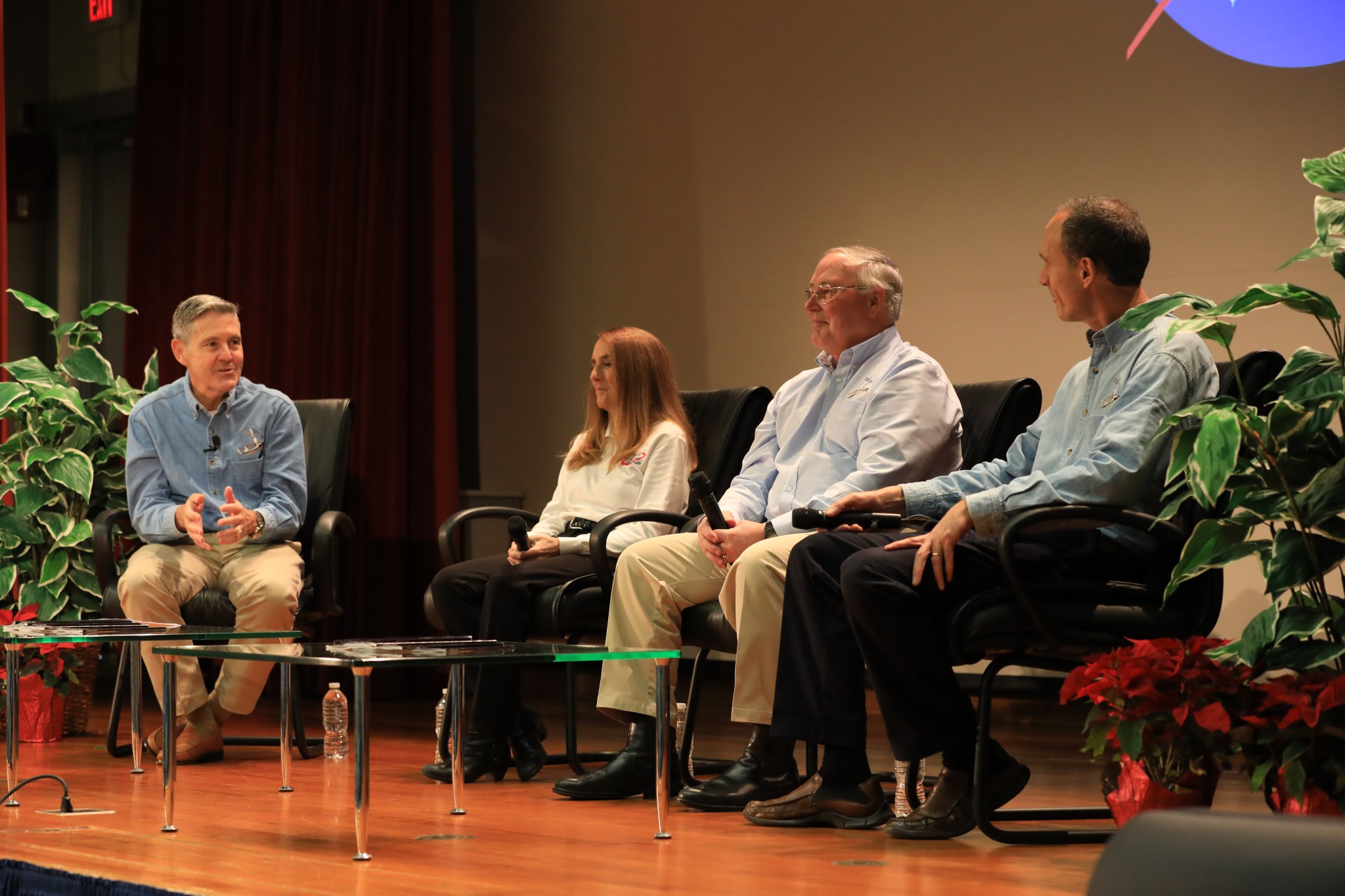 STS-88 crew members held a panel discussion at Kennedy Space Center to celebrate the 20th anniversary of the mission.