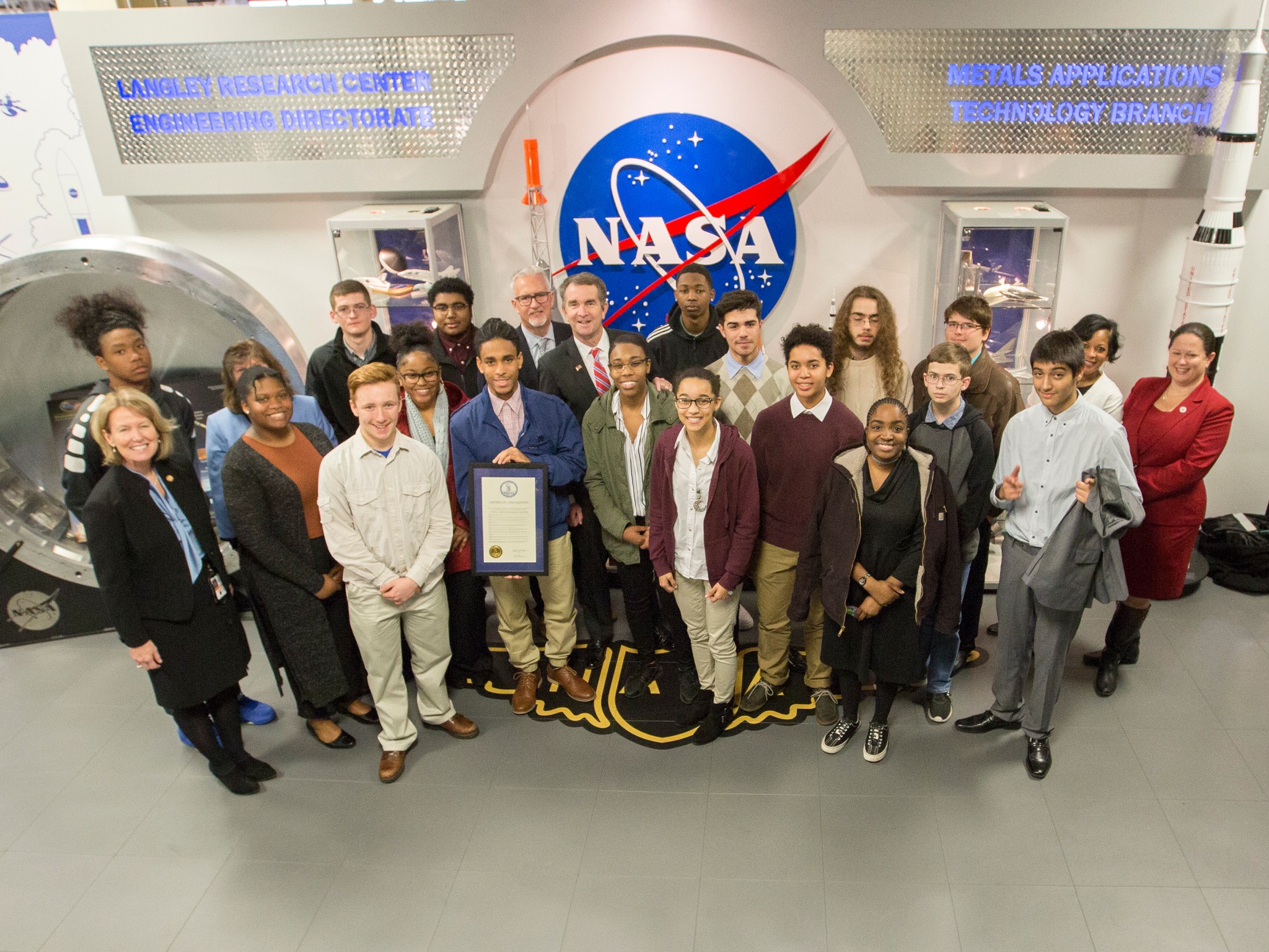 Northam explained the importance of coding for career success to nearly 20 local high school students.