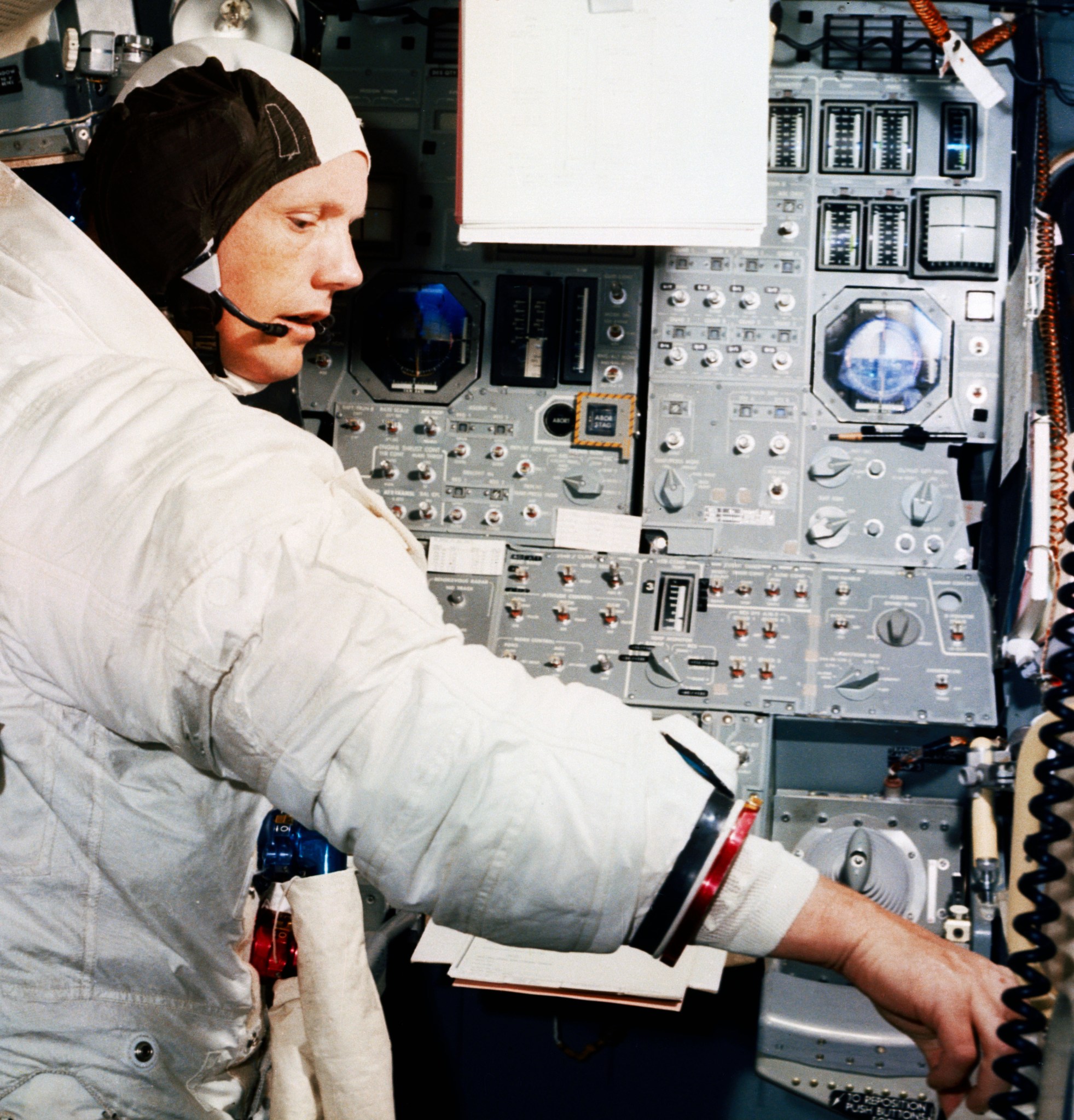 Neil Armstrong in Lunar Module Simulator
