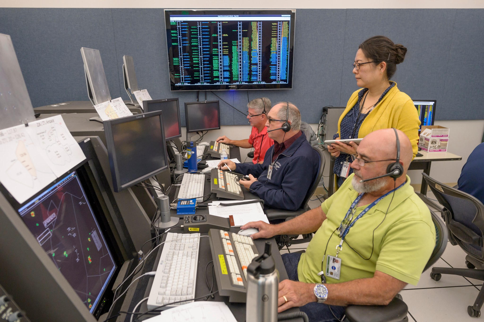 air traffic controller stations with human-in-the-loop testers