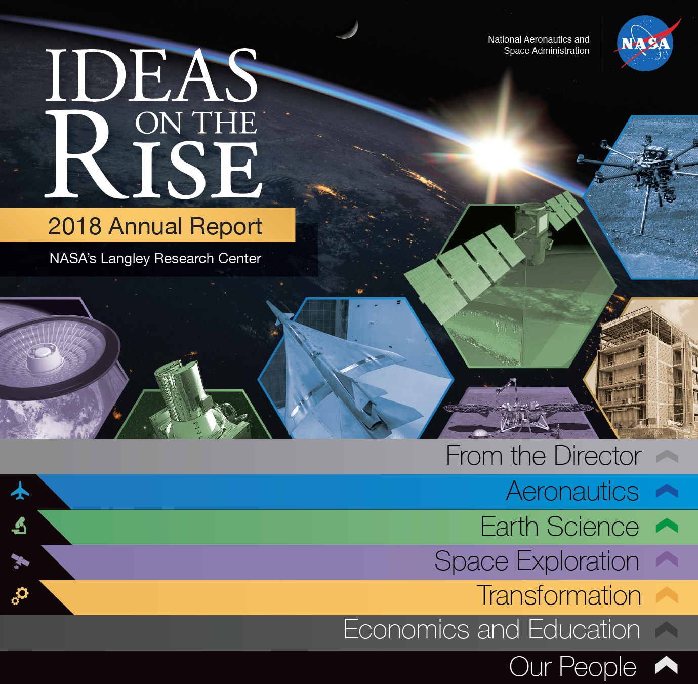 The cover of NASA Langley's 2018 Annual Report.