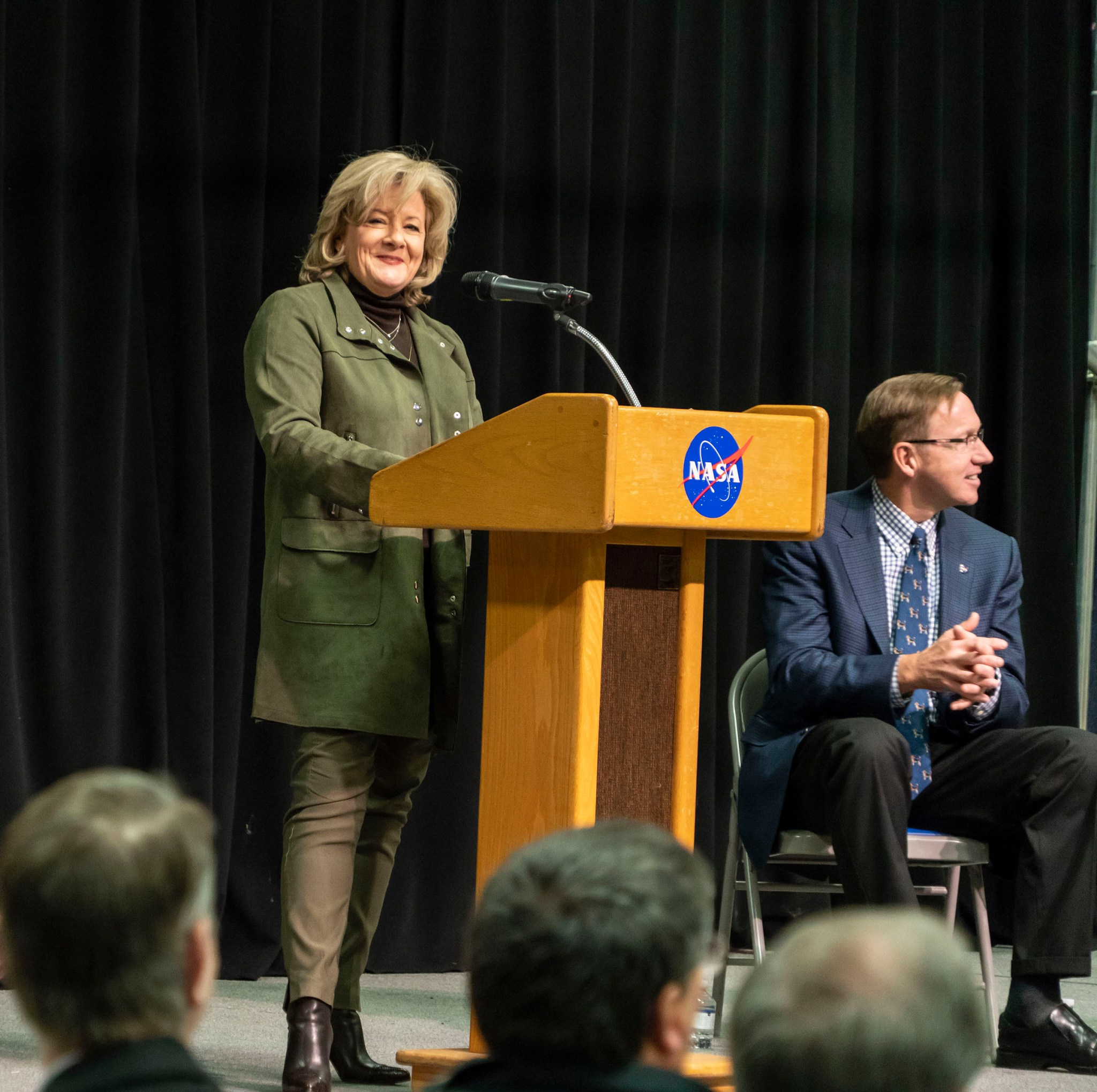 At a Jan. 31 all-hands meeting, NASA Marshall Space Flight Center Director Jody Singer welcomed team members back.