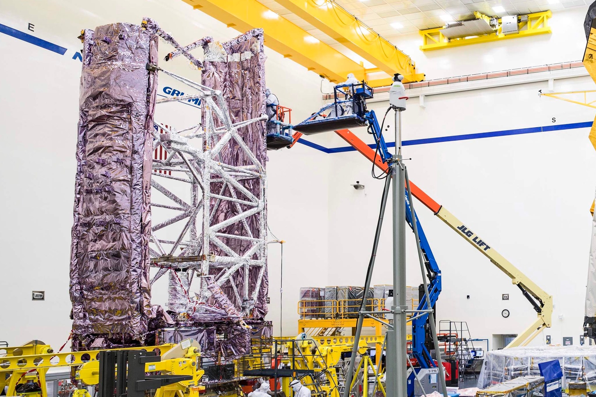 JWST spacecraft element prior to tests at Northrop Grumman