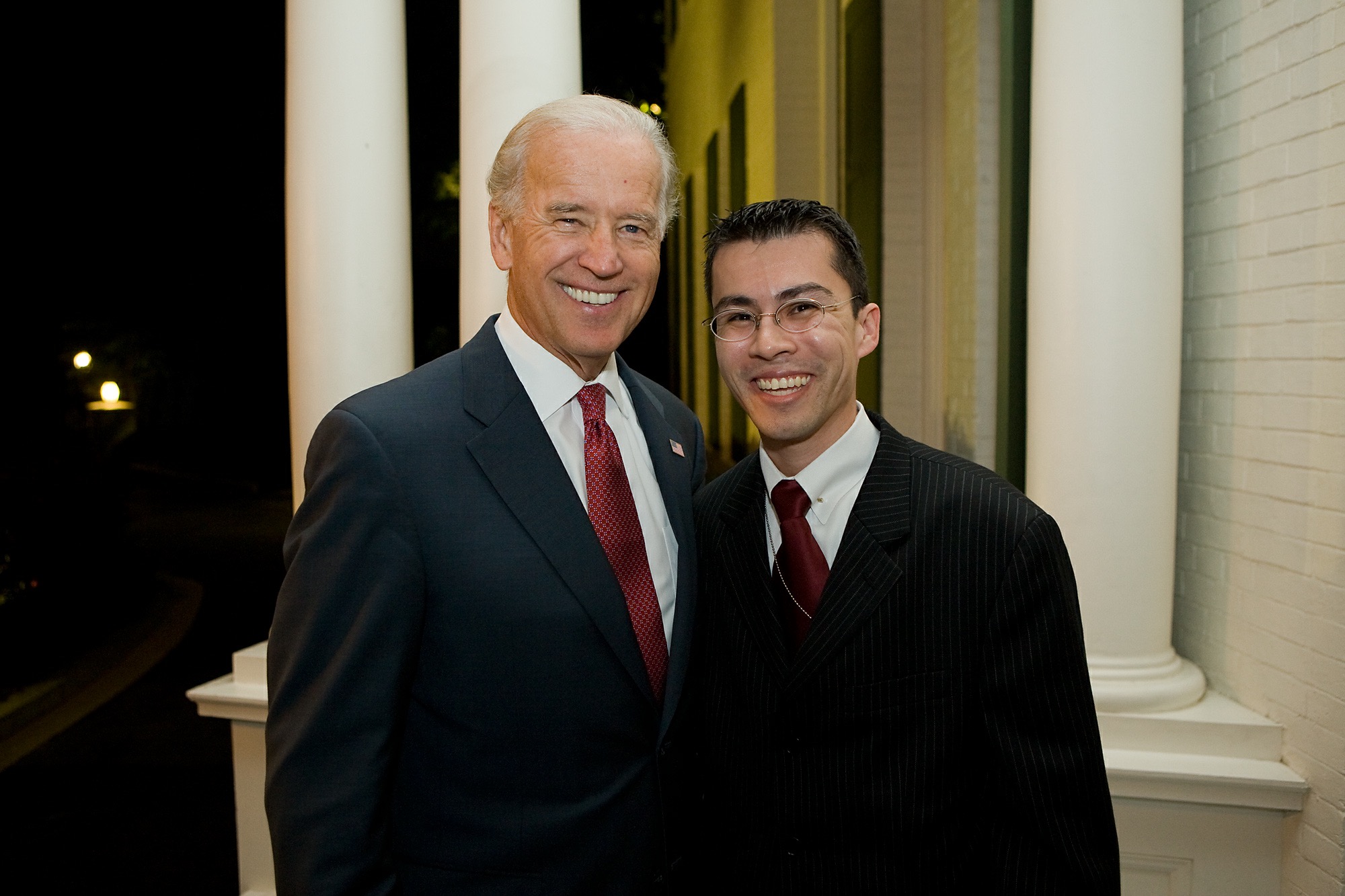 Morales with Vice President Joe Biden.