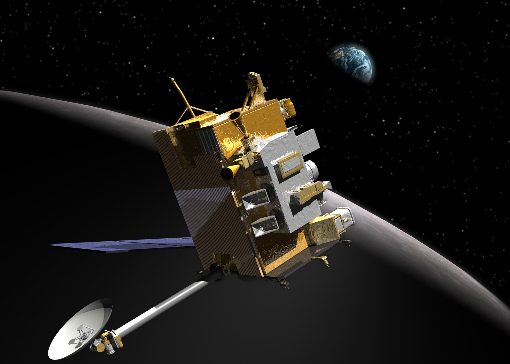 Illustration of the Lunar Reconnaissance Orbiter. 