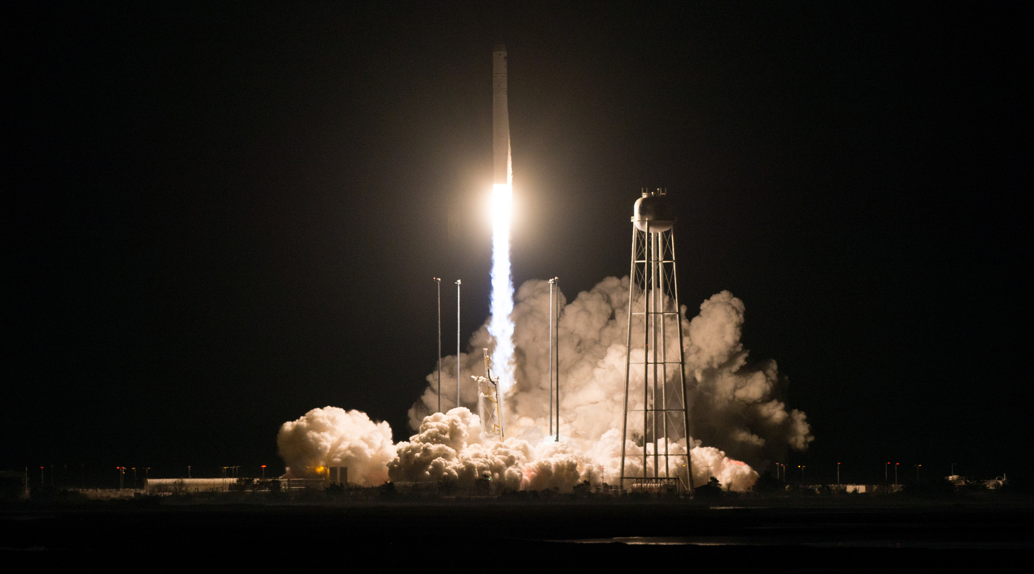 The Northrop Grumman Antares rocket, with Cygnus resupply spacecraft onboard, launches from Pad-0A, Saturday, Nov. 17, 2018