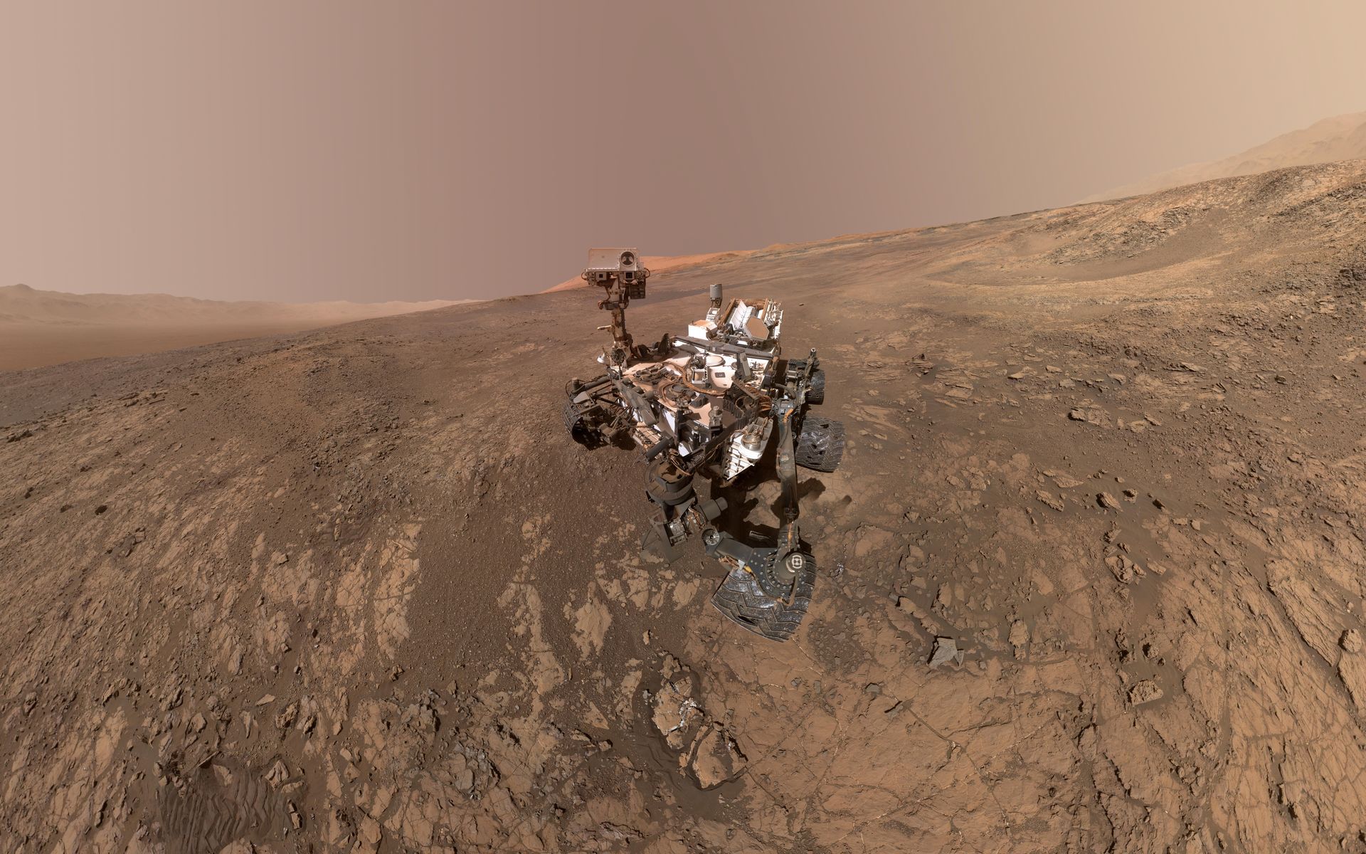 Curiosity rover in Gale crater on Mars