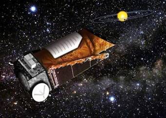 An artist's illustration of Kepler in orbit.