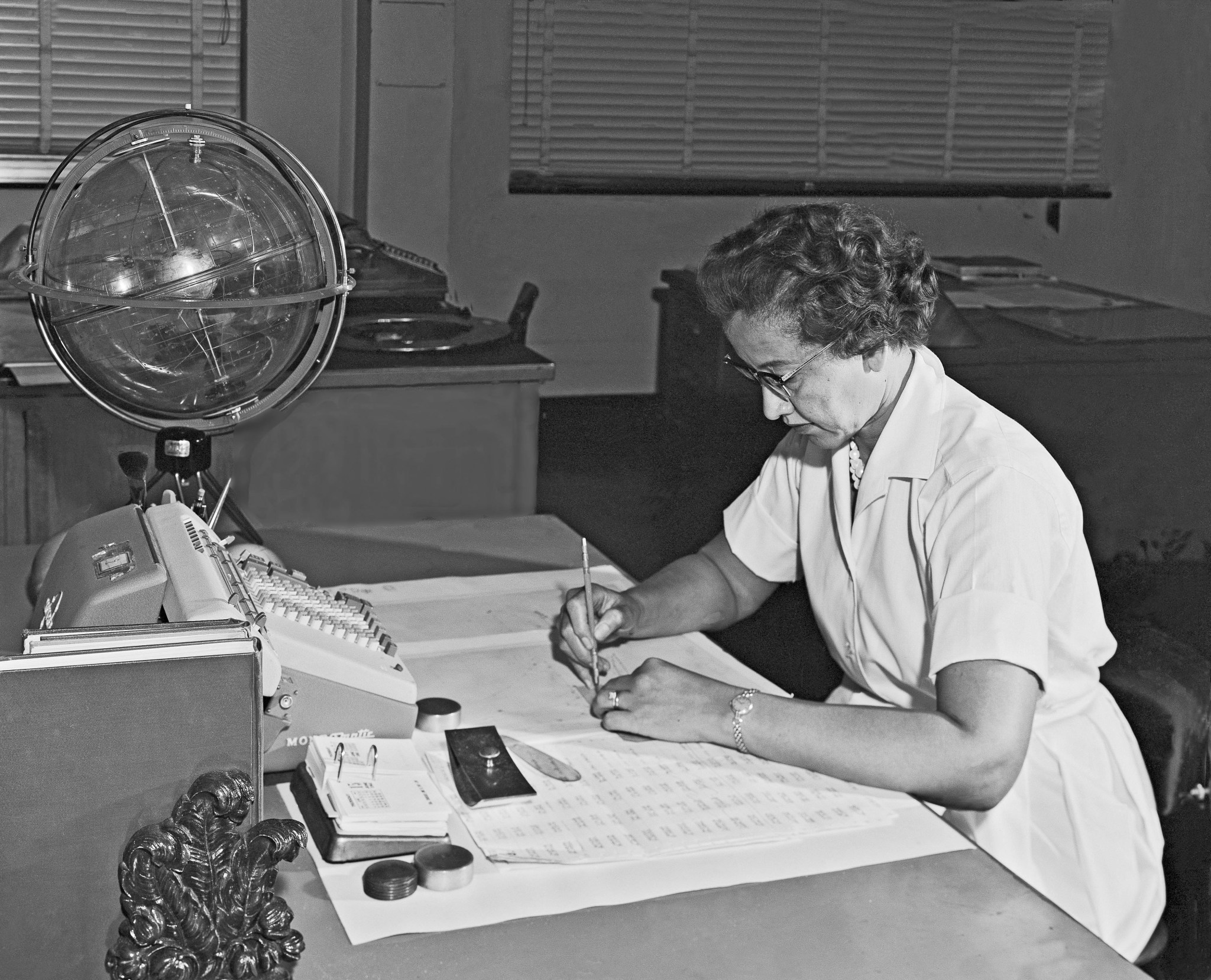 Katherine Johnson at her desk